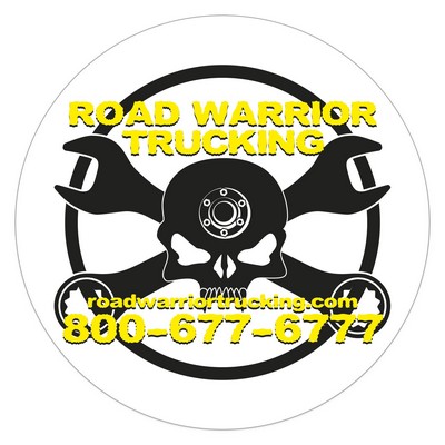 Circle Sticker | 6" dia. | White Vinyl | Permanent Adh Back | Screen