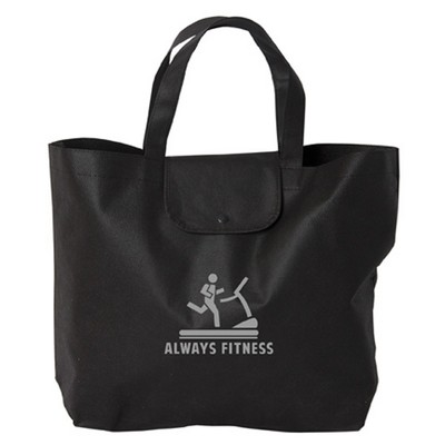 Folding Non-Woven Tote Bag/Snap Closure