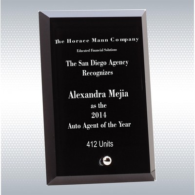 Bevel Edge Black Glass Award (4" x 6")