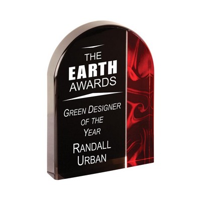 7" Red Arch Velvet Acrylic Award