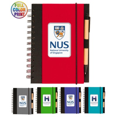 Union Printed, Eco Spiral Notebook Journal with Pen, - Full Color