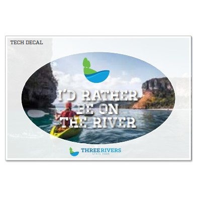 Overlaminated White Vinyl Tech Decals (5"x3" Oval on a 6"x 4" sheet)