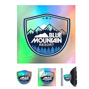 "CUSTOMCUT" Holographic Full Color Removeable 6 Mil Kiss-Cut Stickers (16.1 – 25 sq. in.)