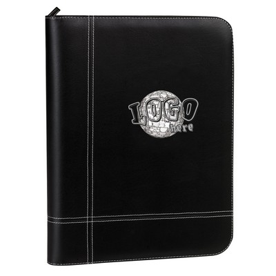 Elite Leatherette Padfolio w/Zippered Closure