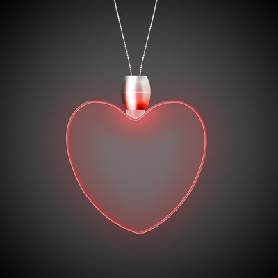 24" Red Heart Light-Up Pendant Necklace(Pad Print)