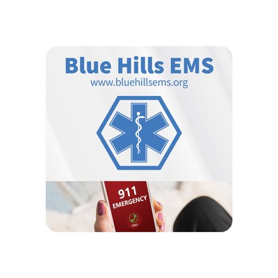 Square Sticker | Round Corners | 4" x 4" | Clear Poly | Ultra Removable Adh Back | Digital