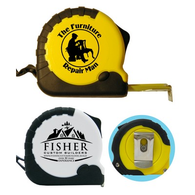 Union Printed - Heavy-Duty (10 foot) Tape Measure with Belt Clip and Wrist Strap - One Color Print