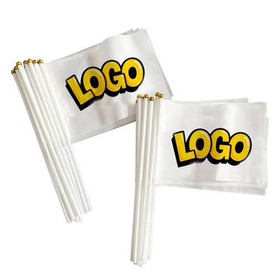 Full Color Custom Polyester Rectangle Flag with Plastic Pole