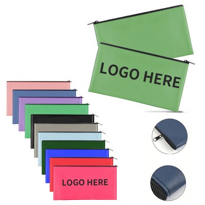 Leather Zippered Bank Tote