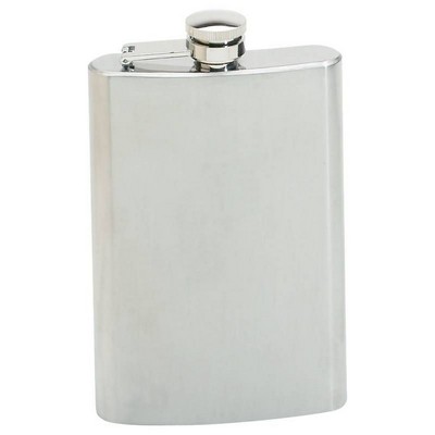 8 Oz. Stainless Steel Hip Flask w/Screw Down Cap