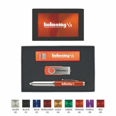 2600mAh Powerbank, 8GB Swivel USB, and 3 in 1 Stylus/Pen/Flashlight Gift Set