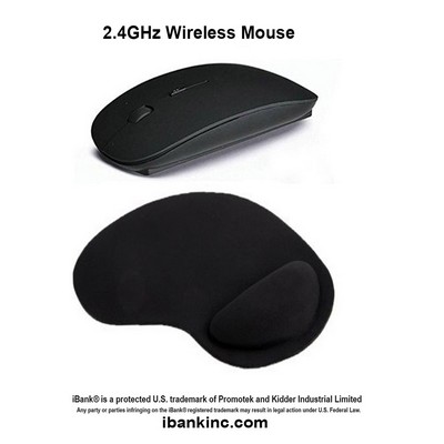 iBank ® 2.4GHz Wireless Mouse + Wrist Rest Mouse Pad