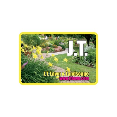 Rectangle Sticker | Round Corners | 3" x 4 1/2" | White Vinyl | Permanent Adh Back | Digital