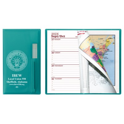 Translucent Vinyl Cover Weekly Planner with Flat Clear Pen