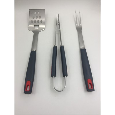 3pcs Plastic Handle BBQ Tools Set