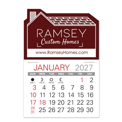 House Shape Value Stick Adhesive Calendar