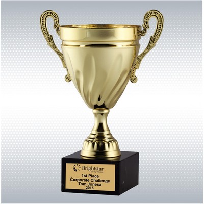 10.5" Metal Loving Cup On Solid Marble Base