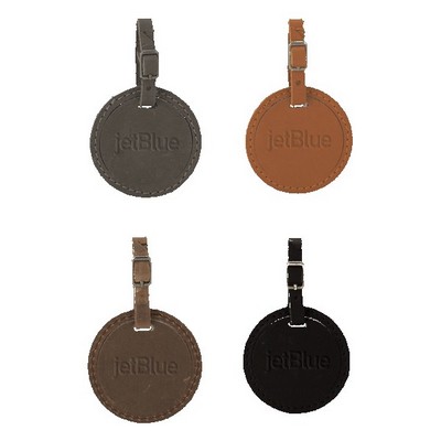 Culver Round Leather Luggage Tag