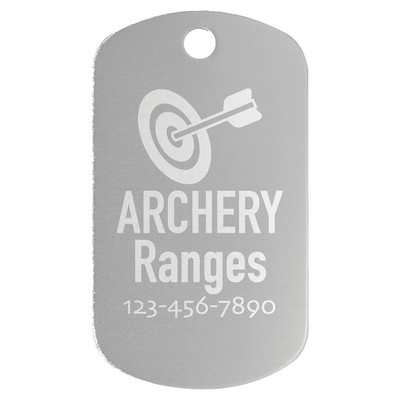 Anodized Aluminum Silver G.I. Tags, Engraved, 1" x 2"