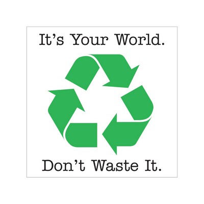 Square Sticker | Square Corner | 3" x 3" | White Vinyl | Permanent Adh Back | Screen