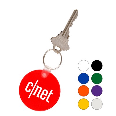 Union Printed - Round Soft Plastic Keychain Key Tag with 1-Color Logo