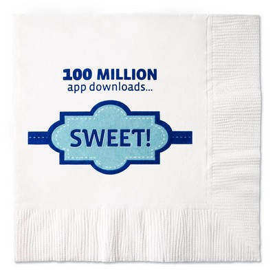 5'' x 5'' White 3-Ply Berverage Napkins