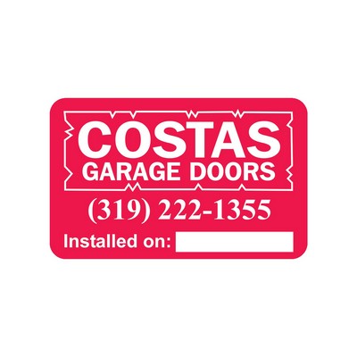 Rectangle Sticker | Round Corners | 2 1/2" x 4" | White Vinyl | Permanent Adh Back | Screen