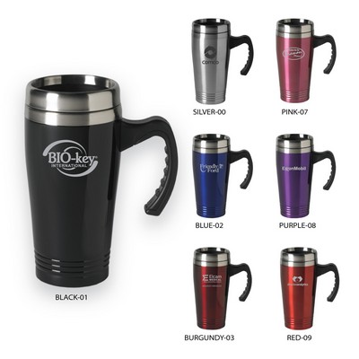 16 Oz. Stainless Steel Mug w/Handle