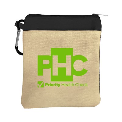 Garyline® Canvas Zipper Pouch with Carabiner