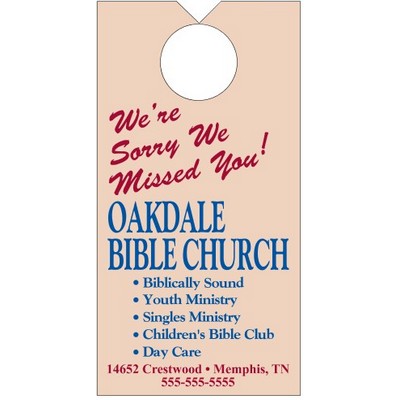 Door Knob Hangers (3 1/2"x 6 3/4") - .015" Matte Plastic