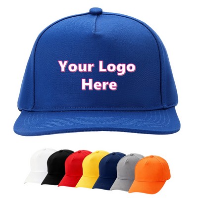 Cotton Structured 5 Panel Baseball Cap Adjustable