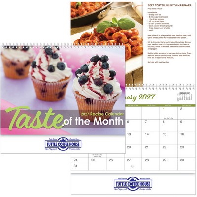 Taste Of Month Wall Calendar Spiral