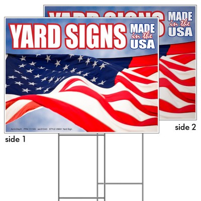 Coroplast Yard Sign, 2-sided Light Coverage