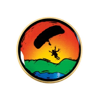 1" Custom Circle Mylar Lapel Pin