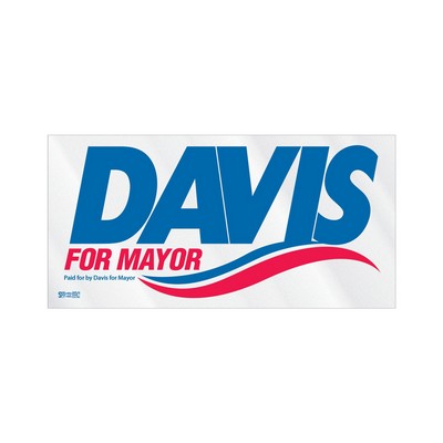 Rectangle Sticker | Square Corner | 2" x 4" | Clear Poly | Ultra Removable Adh Back | Screen