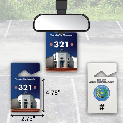 USA Made Laminated Parking Permit | Rear View Mirror Hanger - Rectangle (2.75"x4.75")