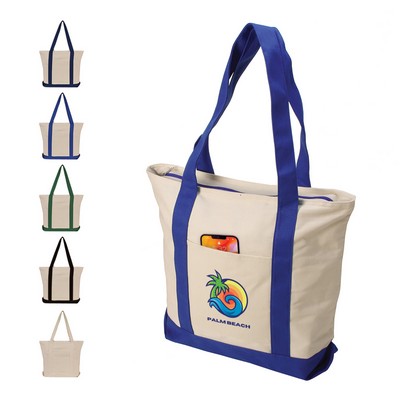 Cotton Zipper Boat Tote