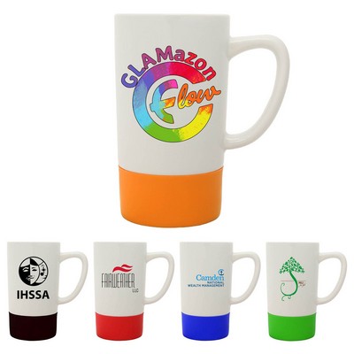 18 Oz. Colorful Silicone Base Ceramic Coffee Mug