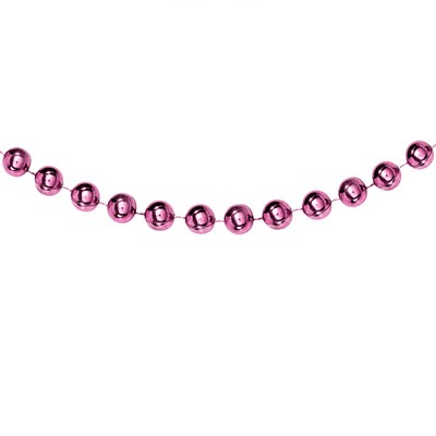 33" Metallic Light Pink Round Beads Necklace