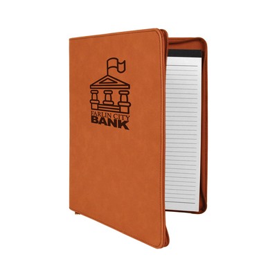Zipper Leatherette Portfolio (Rawhide Brown)