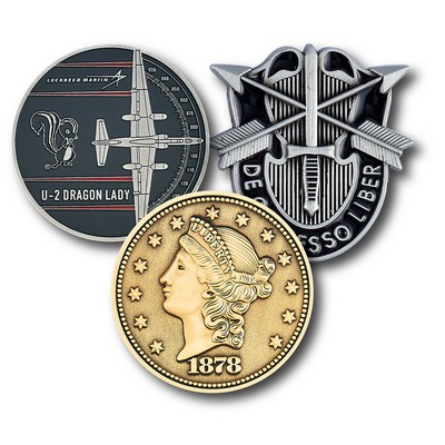 2 1/2" (2.5") Custom Challenge Coin Double Sided Cast Zinc Alloy