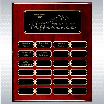 Rosewood Piano Finish 24 Plate Perpetual Plaque (12"x15")