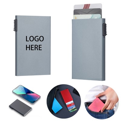 Slim Metal RFID Blocking Pop Up Wallet Minimalist Card Holder For Men And Women