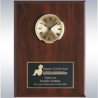 Cherry Solid Wood Plaque w/Clock (9"x12")