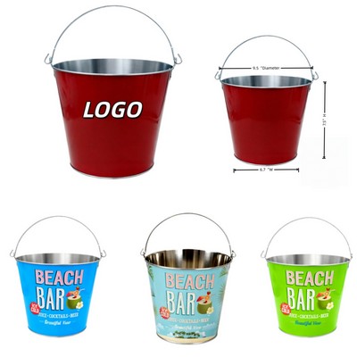 5 Quart Galvanized Pail Beer Bucket with Handle