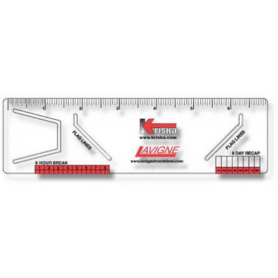 .020 Clear Plastic Logbook Ruler, Stock Shape LBR1 (2"x7.13"), Spot Color