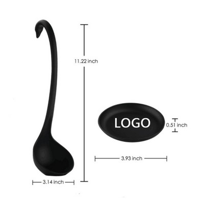 Plastic Swan Soup Ladle w/Tray
