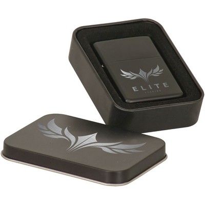 Matte Black Lighter in Black Tin