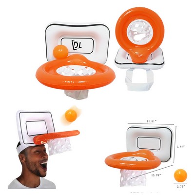 Inflatable Head Mounted Basketball & Hoop Set