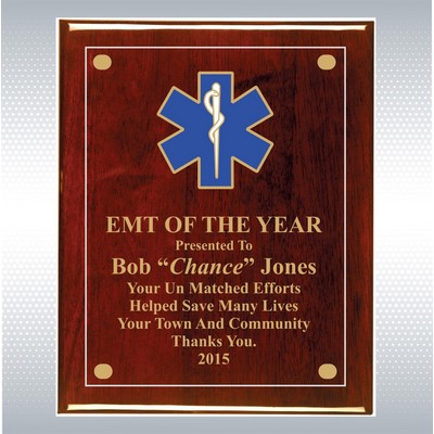 Rosewood Piano Finish Plaque w/Floating Acrylic (9" x 12")